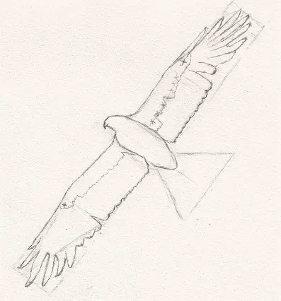 Dessin d'un oiseau en vol, dessin des ailes